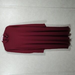 2/$10 04121 Susan Graver maroon ribbed L/S mock neck knit dress XL